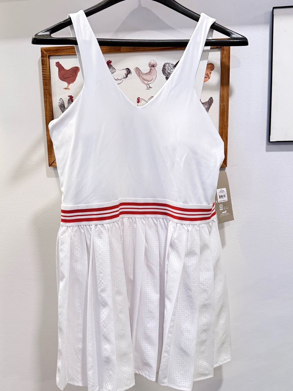 Avia White Tennis Dress with Red Stripe Waistband